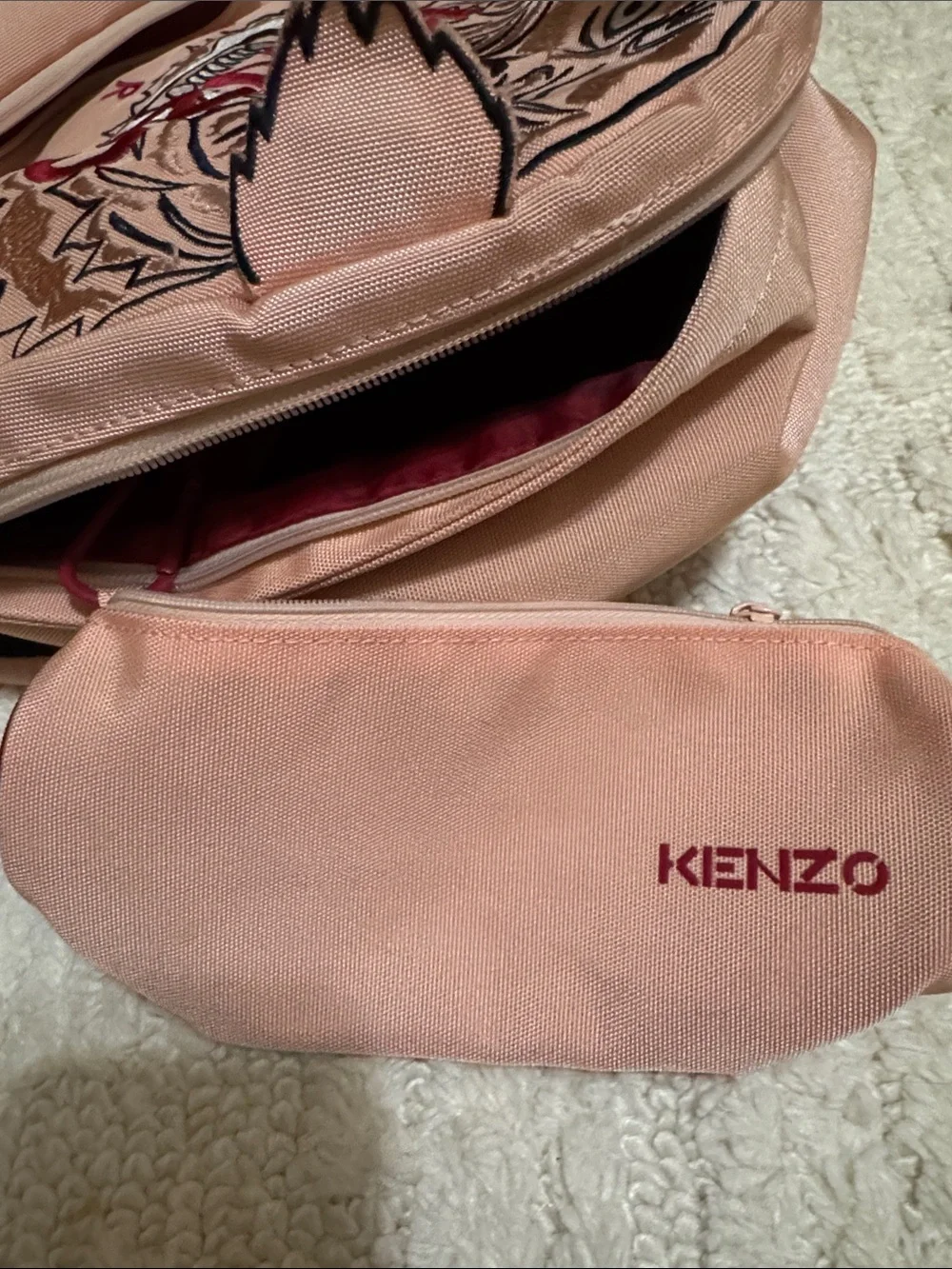 Kenzo Pink Tiger Embroidered Backpack